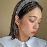 Slender Headband Silver Lame No Studs