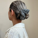 Silver Lame Scrunchie