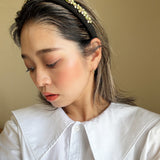 Slender Headband Black Gold Green Mix