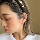 Slender Headband Black Gold Green Mix