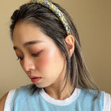 Slneder Headband Gold Blue No Studs
