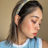 Slneder Headband Gold Blue No Studs