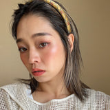 Slneder Headband Brown Gold No Studs