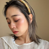 Slneder Headband Brown Gold No Studs