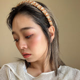 Slneder Headband Brown Brown No Studs