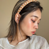 Slneder Headband Brown Brown No Studs