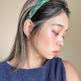 Slneder Headband Navy Green No Studs