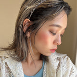 Narrow Studs Headband Grey Silver