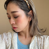 Narrow Studs Headband Pink Gold