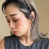 Narrow Studs Headband Navy Blue Silver
