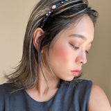Narrow Studs Headband Dark Rainbow