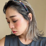 Narrow Studs Headband Dark Rainbow