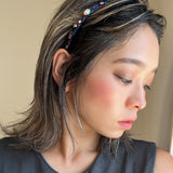 Narrow Studs Headband Dark Rainbow