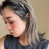 Narrow Studs Headband Green Gold