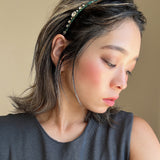 Narrow Studs Headband Green Gold