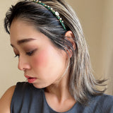 Narrow Studs Headband Green Gold