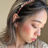Narrow Studs Headband Red Gold