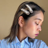 Hair Pin Navy Silver