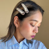 Hair Pin Navy Silver
