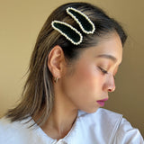 Hair Pin Velour Green Pearl