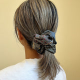 Patchwork Scrunchie Black Grey