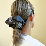 Patchwork Scrunchie Black Grey