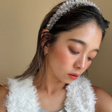 Organdy Frills Headband Grey Silver