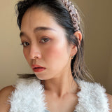 Organdy Frills Headband Pink Grey