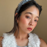 Organdy Frills Headband Blue