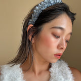 Organdy Frills Headband Blue
