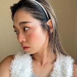 Tight Headband Grey Satin
