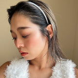Tight Headband Grey Satin