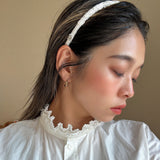 Tight Headband White Satin Lace