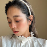 Tight Headband White Satin Lace