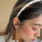 Tight Headband White Satin Lace