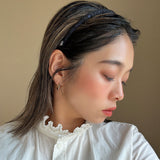 Tight Headband Black Satin Lace