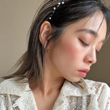 Narrow Studs Headband Navy Pearl Studs