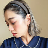 Greige Suede Thin Headband No Studs