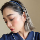 Blue Suede Tight Headband No Studs