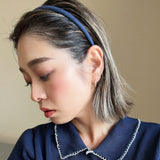 Blue Suede Tight Headband No Studs