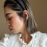 Shiny Black Thin Headband No Studs