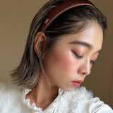 Shiny Brown Thin Headband No Studs