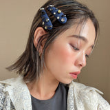 Blue Suede Hair Pin