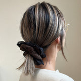 Brown Black Frills Scrunchie
