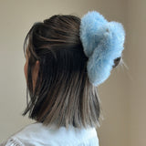 Lt.Blue Fur Scrunchie