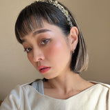 Black Tweed Gold Headband