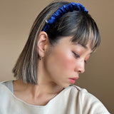 Navy Velour Gather Headband