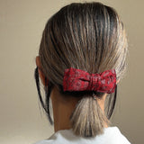 Red Ribbon Jacquard Hair Pony