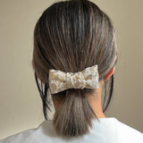 White Ribbon Jacquard Hair Pony