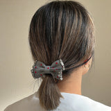 Grey Dot Silver Studs Hair Pony